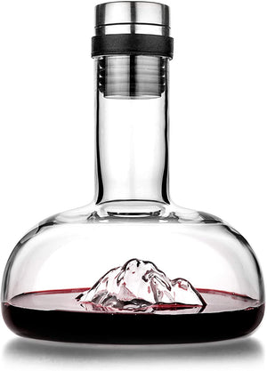 Wine Decanter Crystal Glass 54 oz Aerator, Mountain Design